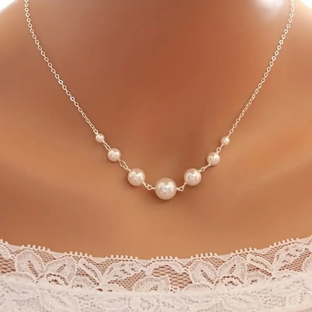 Baroque Style Seven Pearl Collarbone Necklace